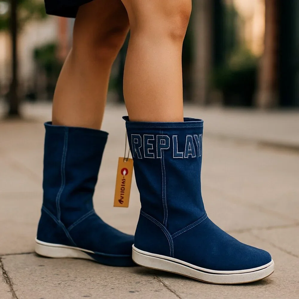 NWT REPLAY COMFORT BOOT IN ELECTRIC BLUE SZ-5
